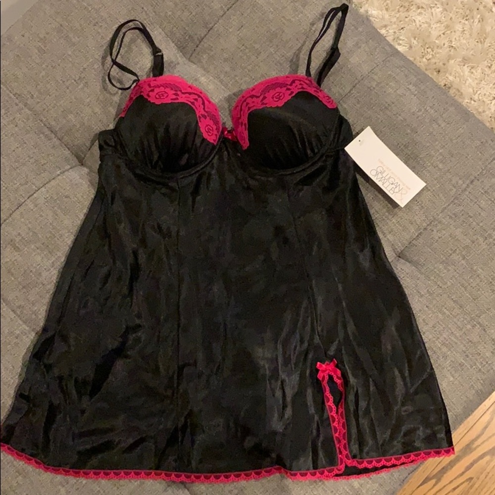 NWT Black Baby Doll and Thong Set